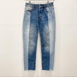Urban Outfitters BDG Jessye High Rise Straight Narrow Jeans Two-Tone Denim 25x32